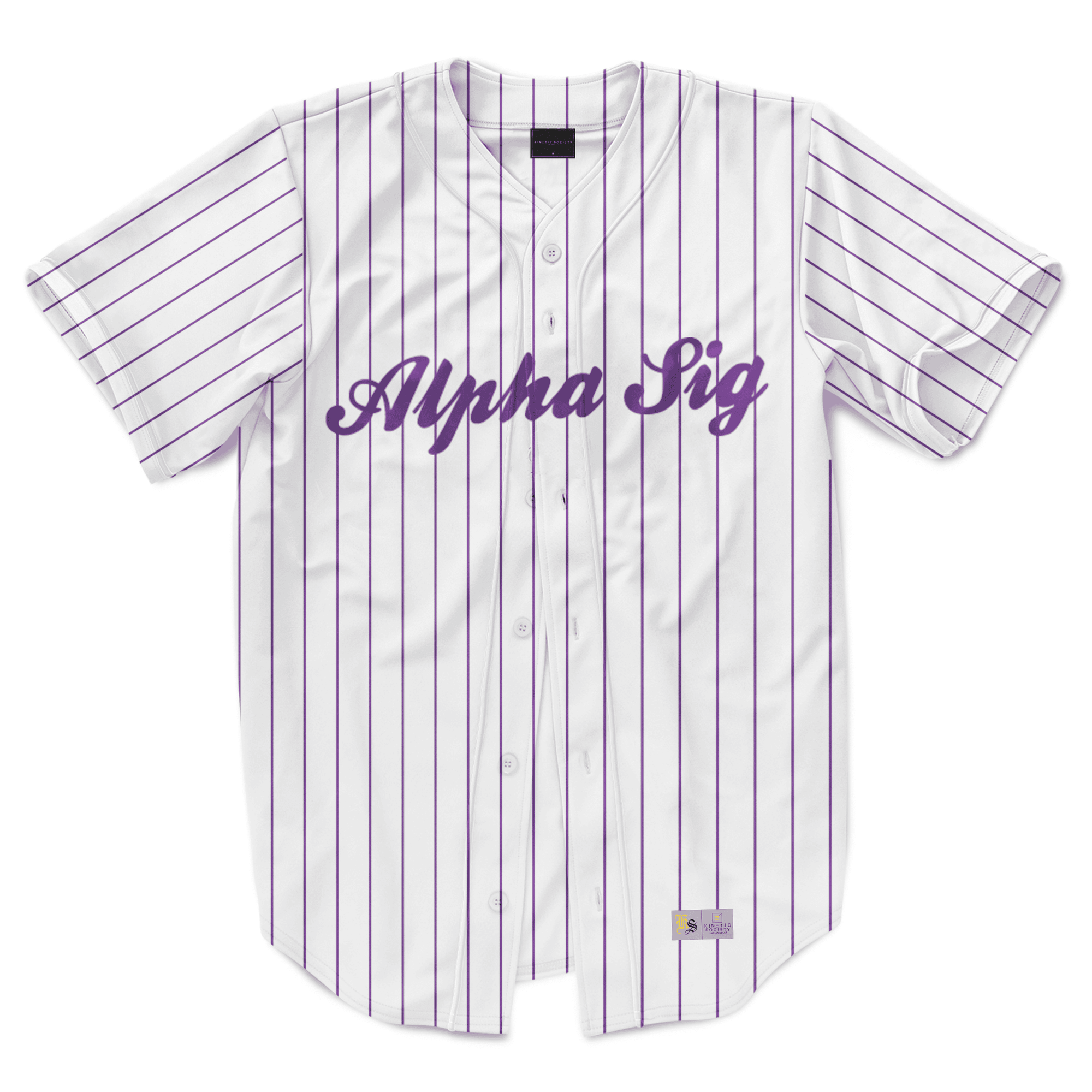 Alpha Sigma Phi - Purple Pinstipe - Baseball Jersey