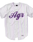 Alpha Gamma Rho - Purple Pinstipe - Baseball Jersey