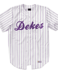 Delta Kappa Epsilon - Purple Pinstipe - Baseball Jersey