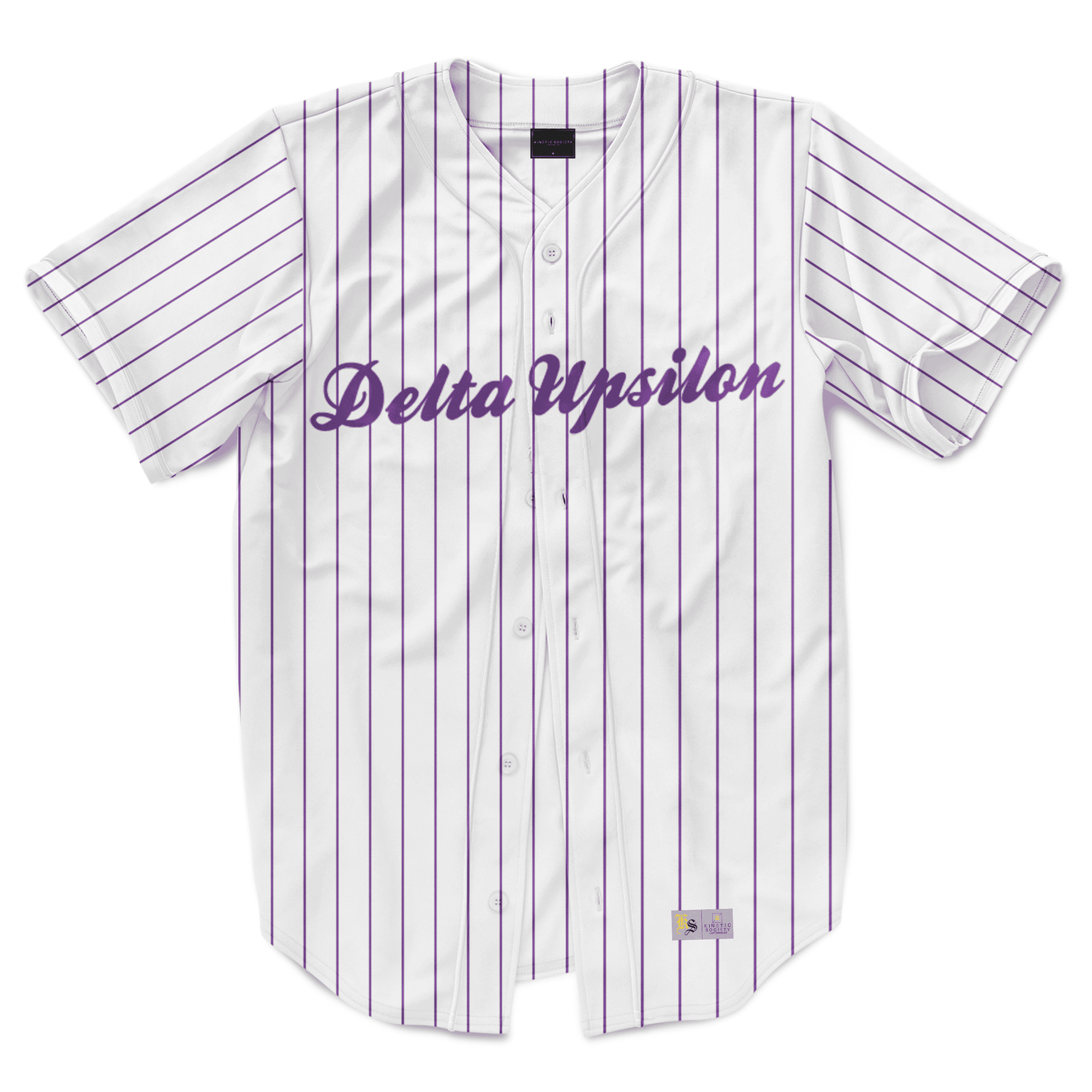 Delta Upsilon - Purple Pinstipe - Baseball Jersey