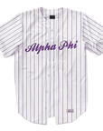 Alpha Phi - Purple Pinstipe - Baseball Jersey
