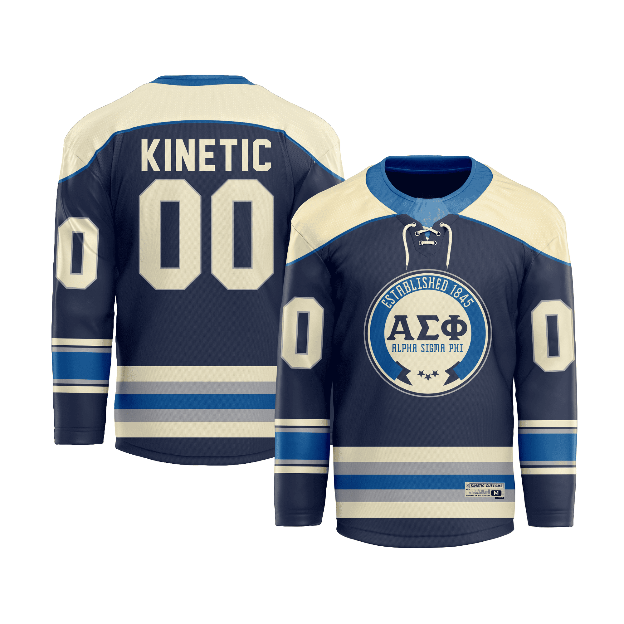 Alpha Sigma Phi - Blue Cream Hockey Jersey