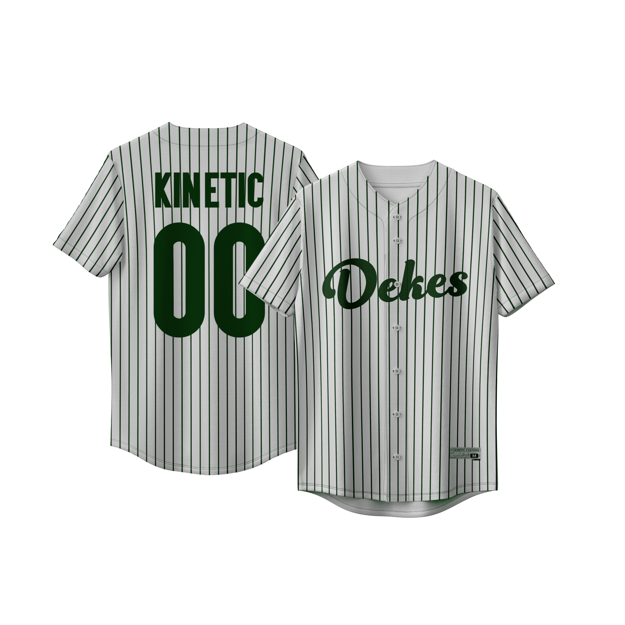 Delta Kappa Epsilon - Green Pinstripe Baseball Jersey
