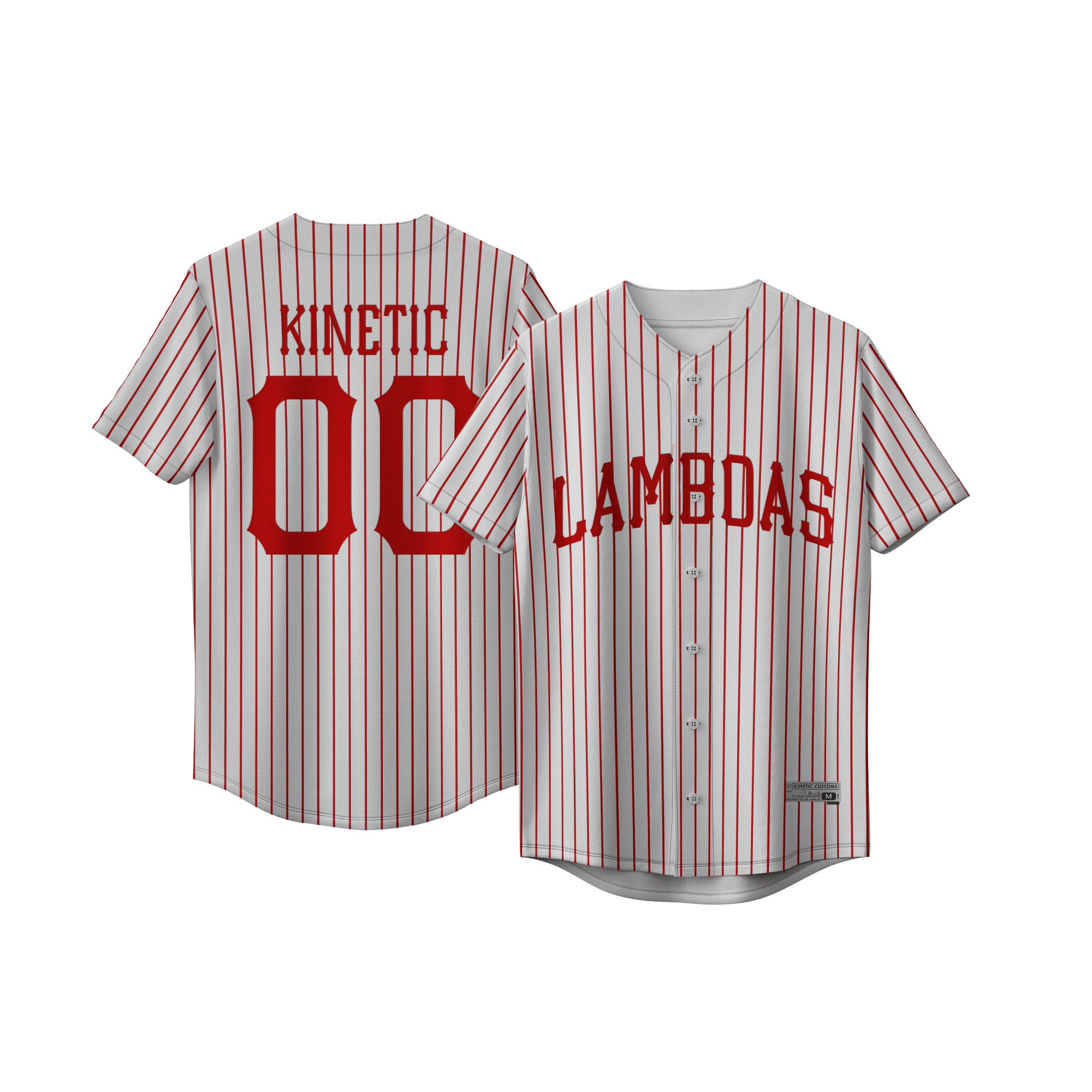 Lambda Phi Epsilon - Red Pinstripe Baseball Jersey