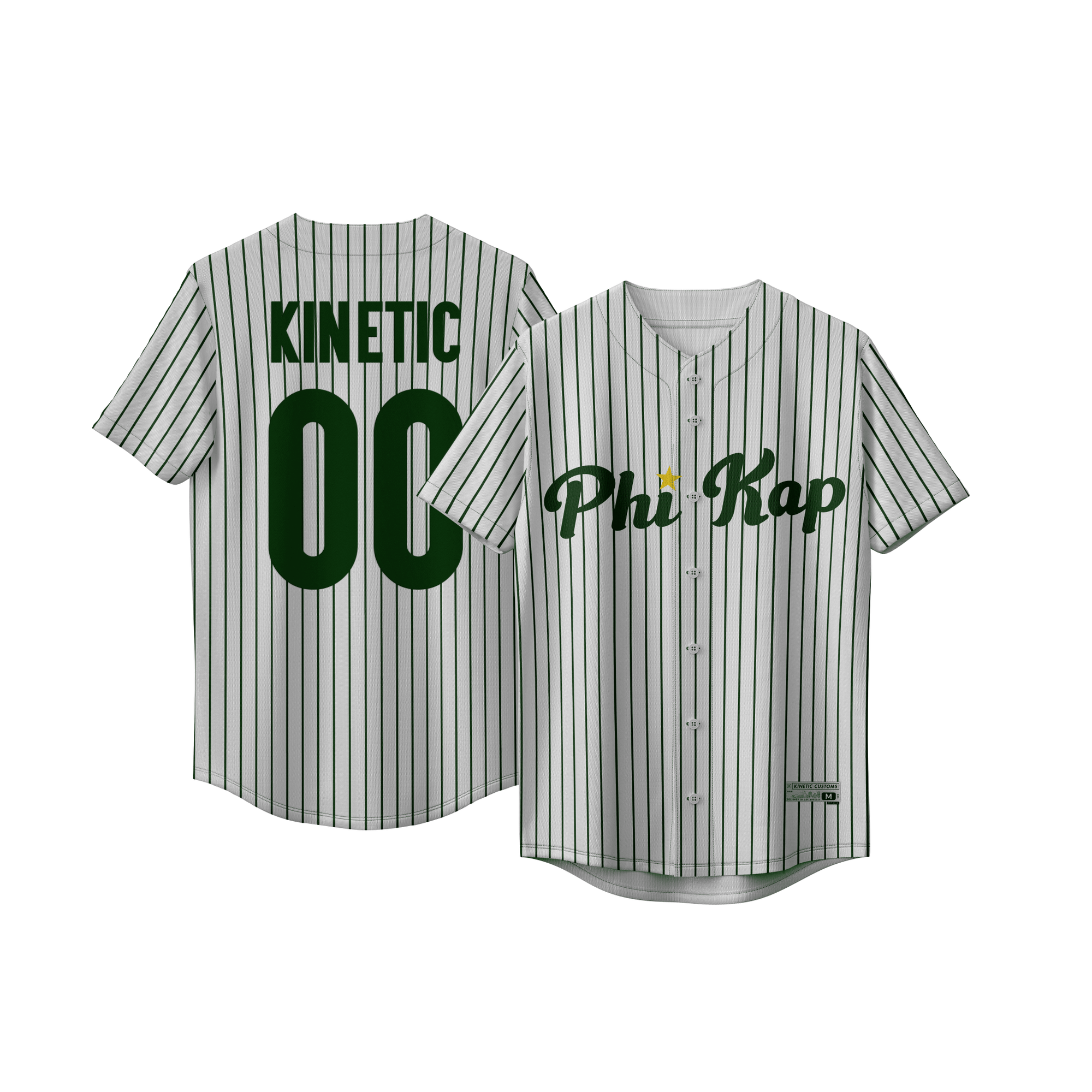 Phi Kappa Sigma - Green Pinstripe Baseball Jersey
