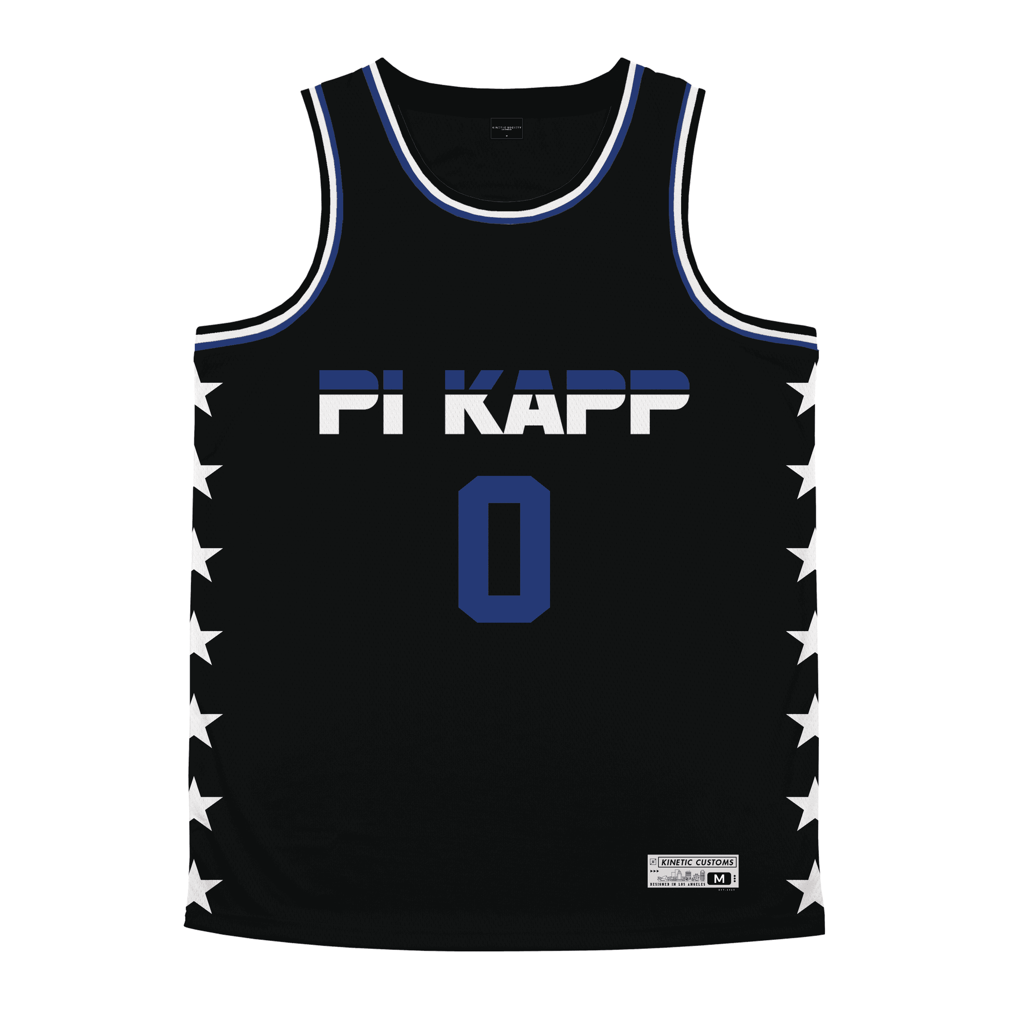 Pi Kappa Phi - Black Star Night Mode Basketball Jersey