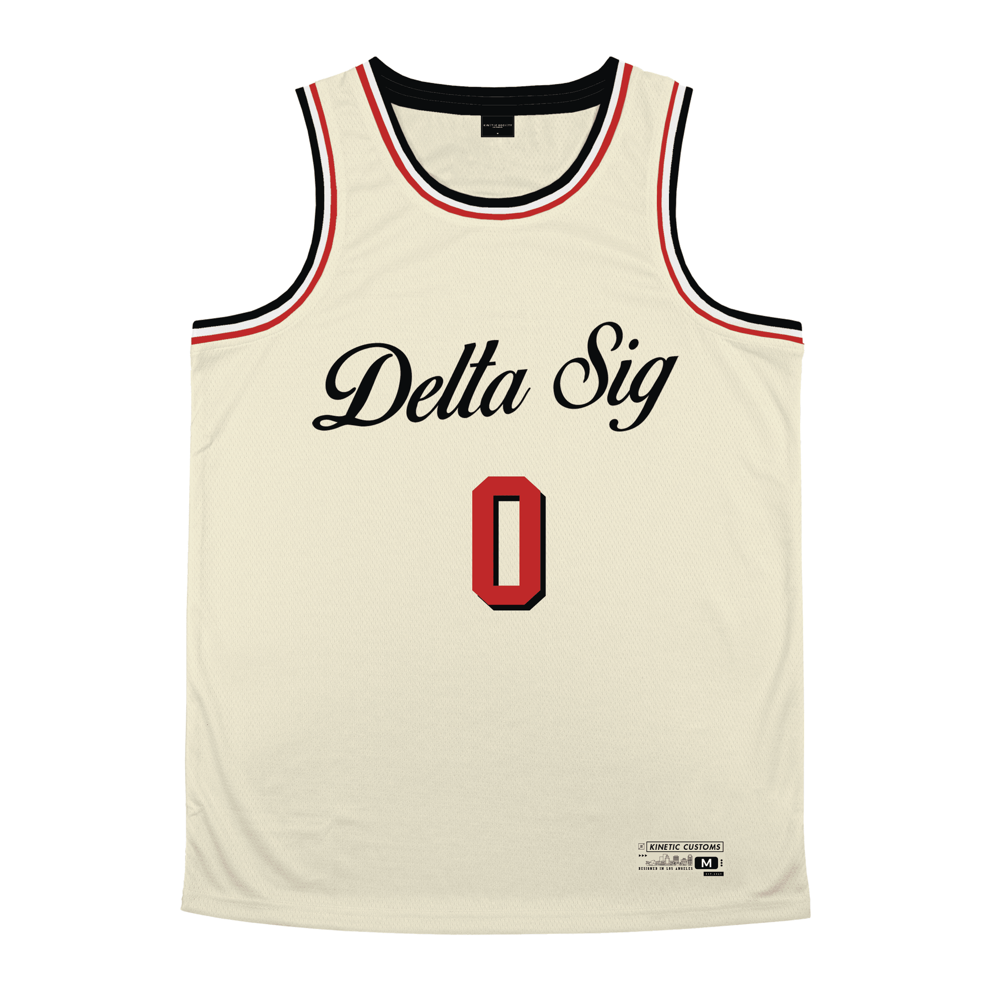 Delta Sigma Phi - VIntage Cream Basketball Jersey