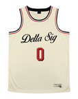 Delta Sigma Phi - VIntage Cream Basketball Jersey