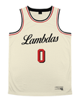 Lambda Phi Epsilon - VIntage Cream Basketball Jersey