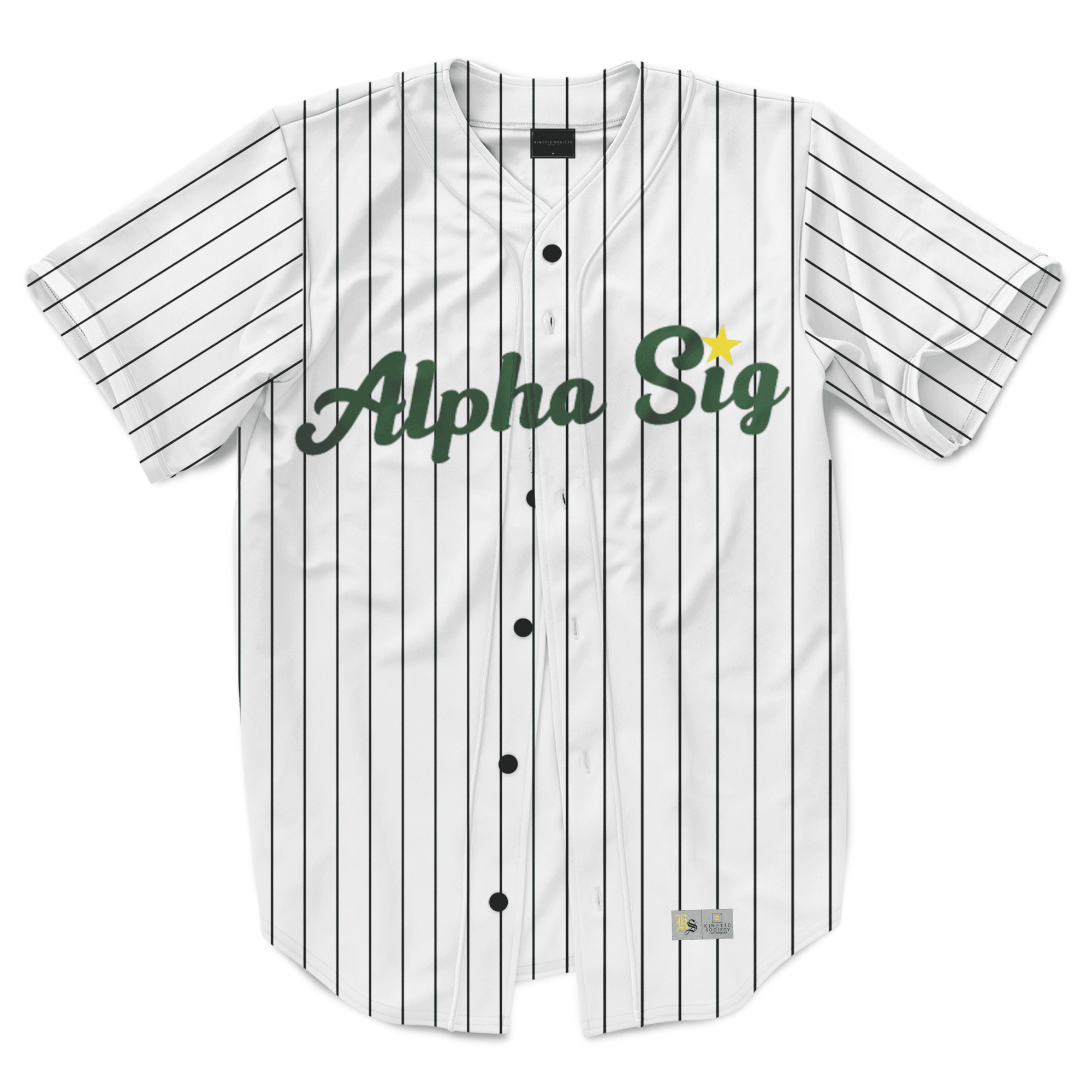 Alpha Sigma Phi - Green Pinstripe Baseball Jersey