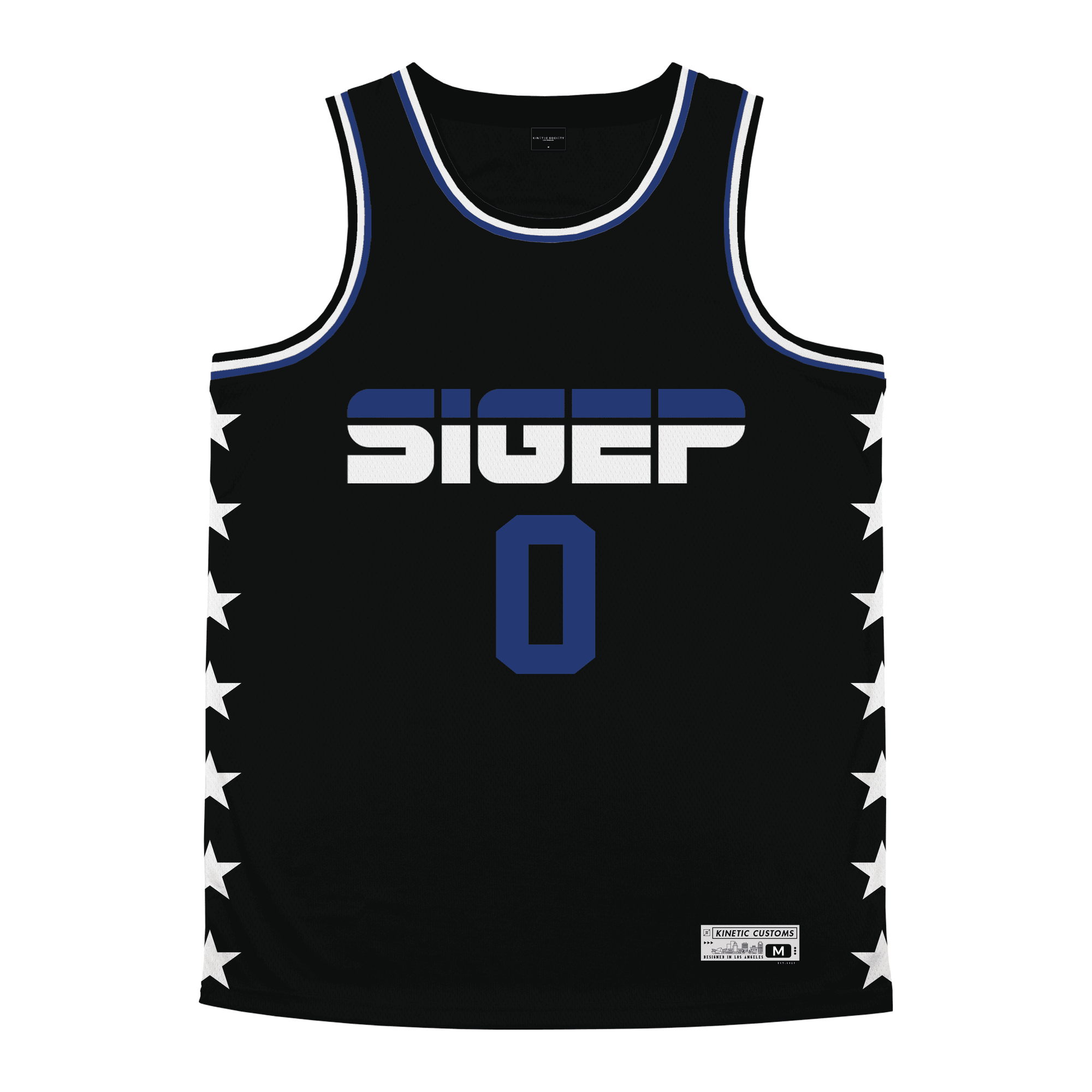 Sigma Phi Epsilon - Black Star Night Mode Basketball Jersey
