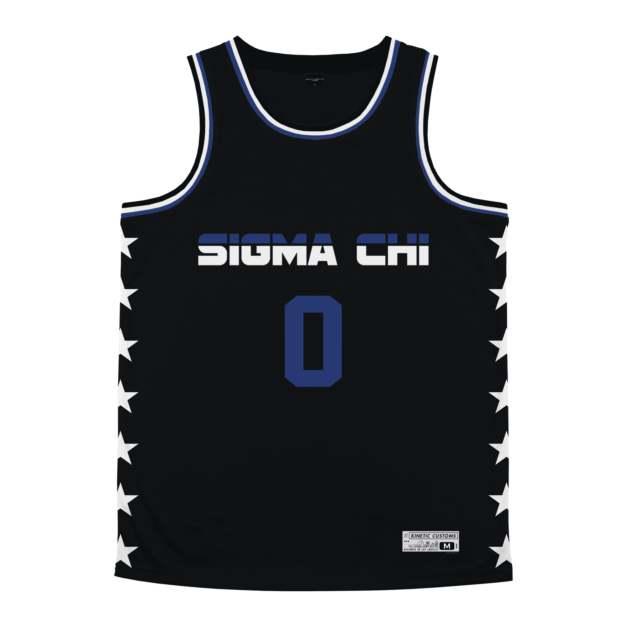 Sigma Chi - Black Star Night Mode Basketball Jersey