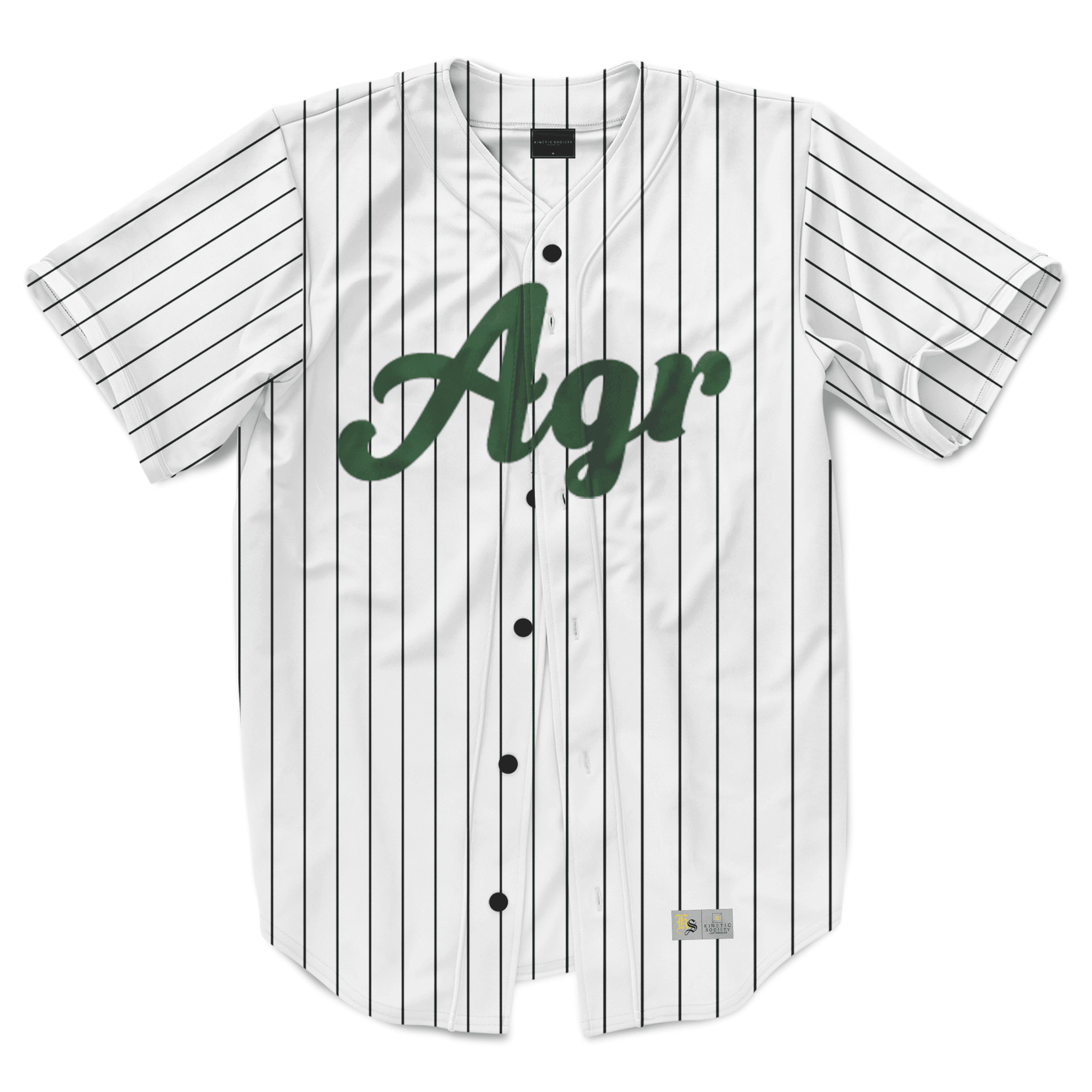 Alpha Gamma Rho - Green Pinstripe Baseball Jersey