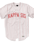 Kappa Sigma - Red Pinstripe Baseball Jersey