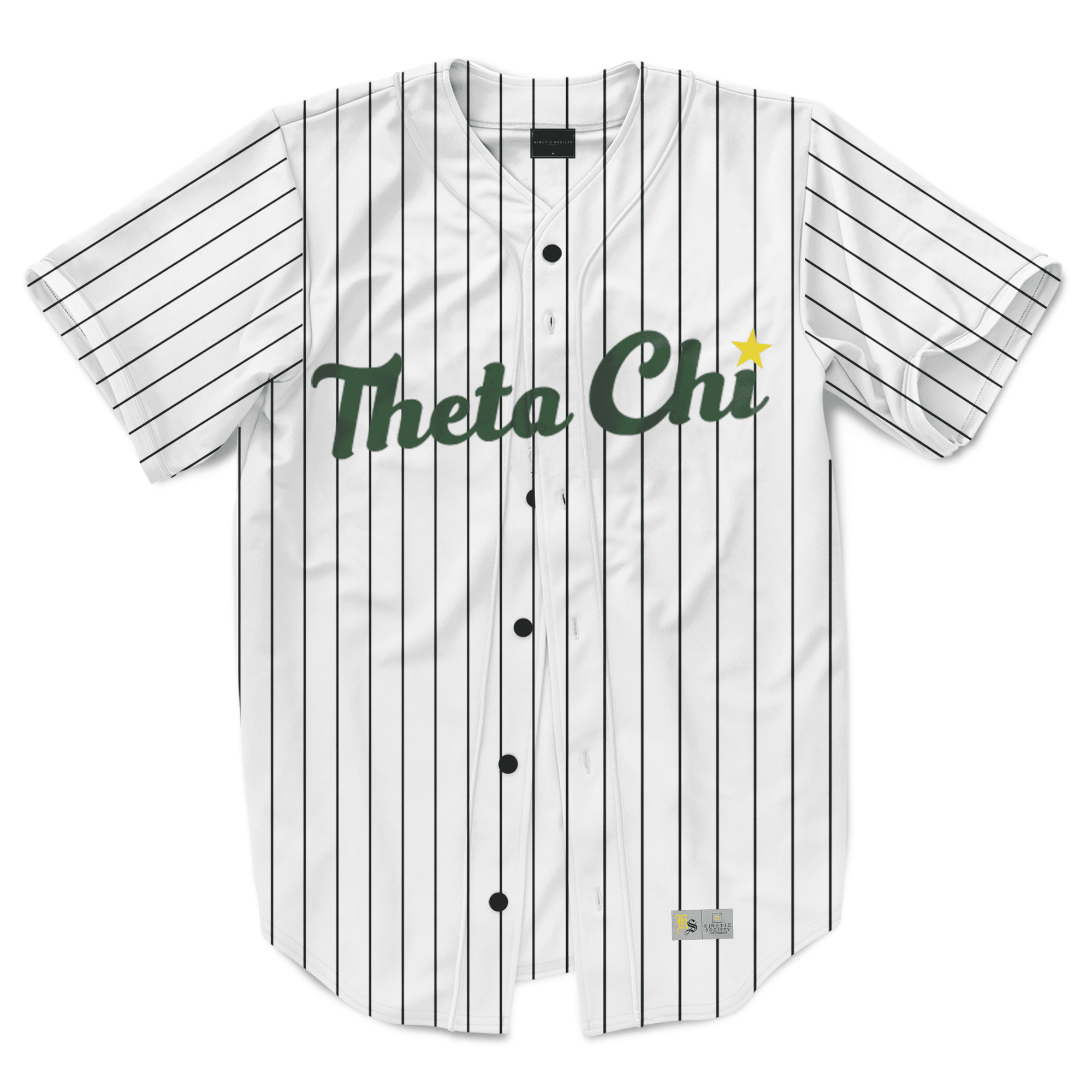 Theta Chi - Green Pinstripe Baseball Jersey