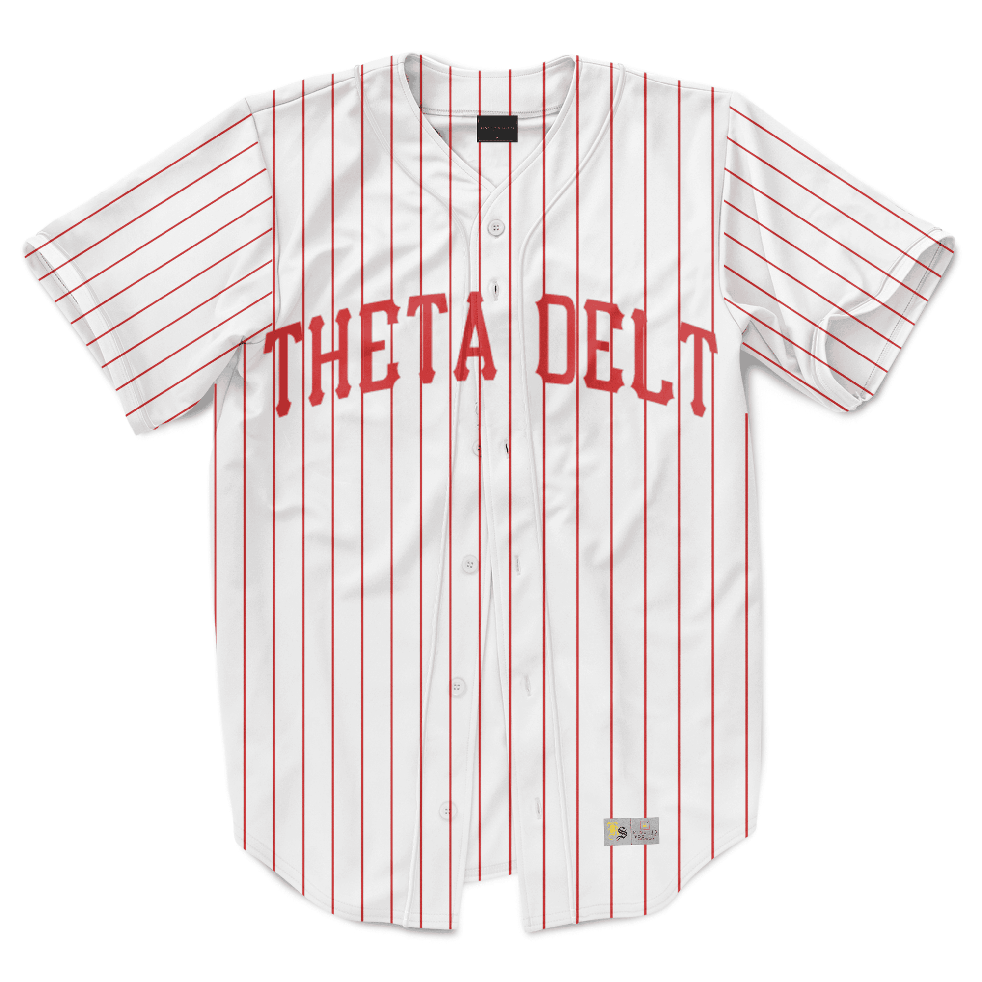 Theta Delta Chi - Red Pinstripe Baseball Jersey