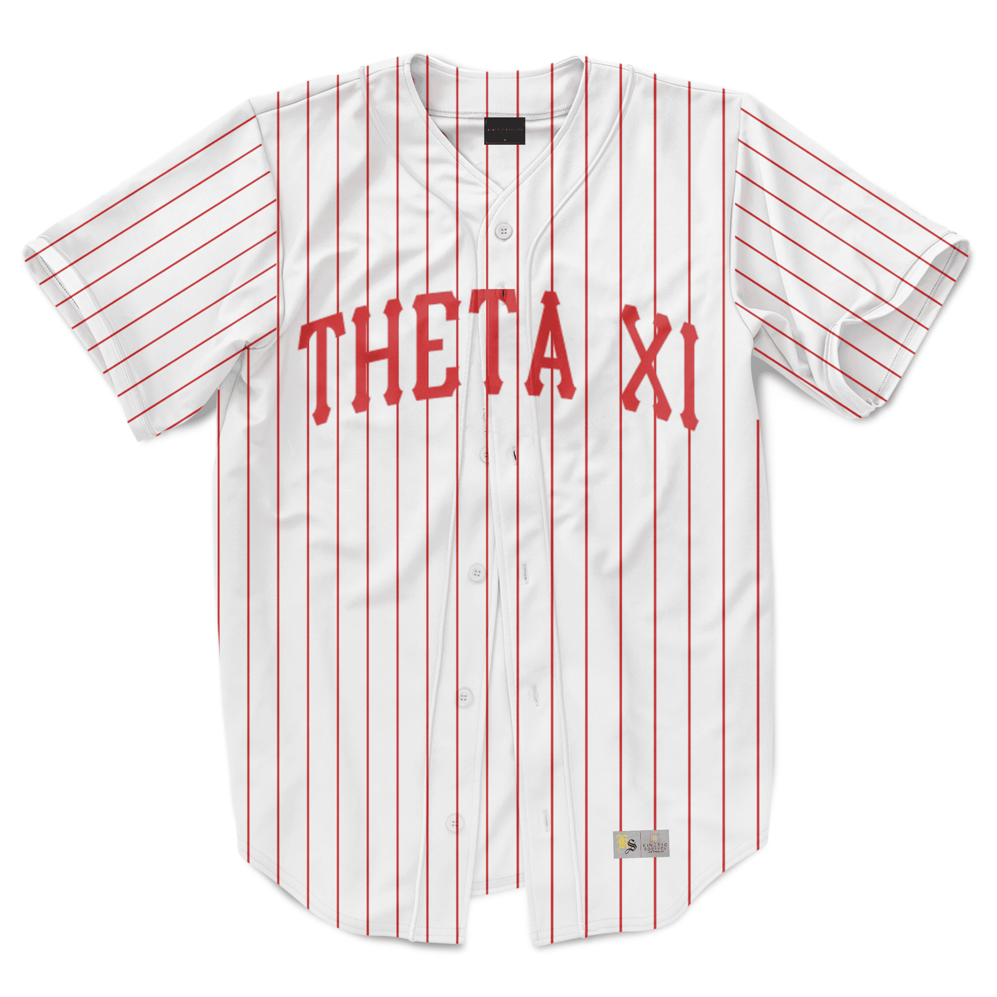 Theta Xi - Red Pinstripe Baseball Jersey