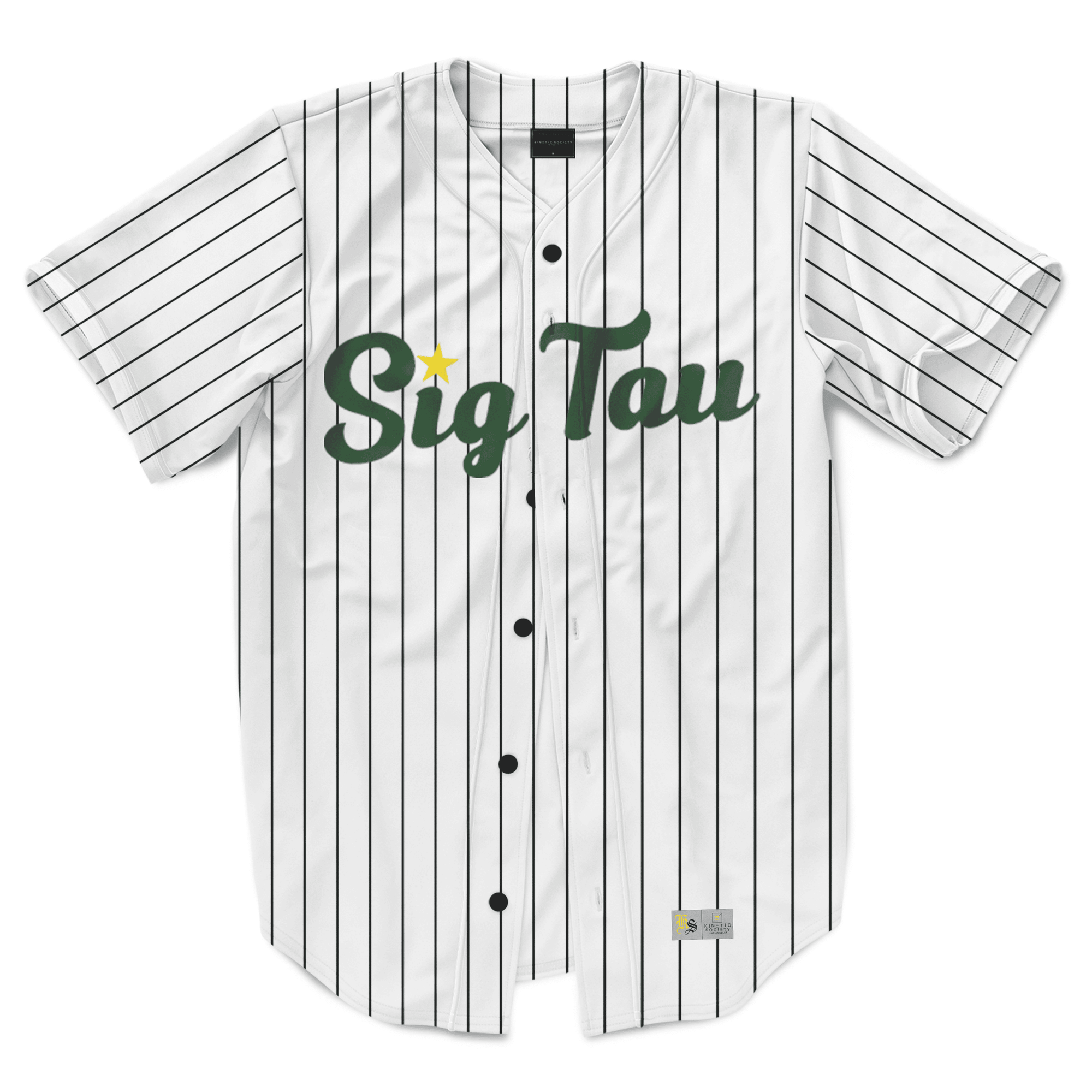 Sigma Tau Gamma - Green Pinstripe Baseball Jersey