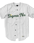 Sigma Nu - Green Pinstripe Baseball Jersey