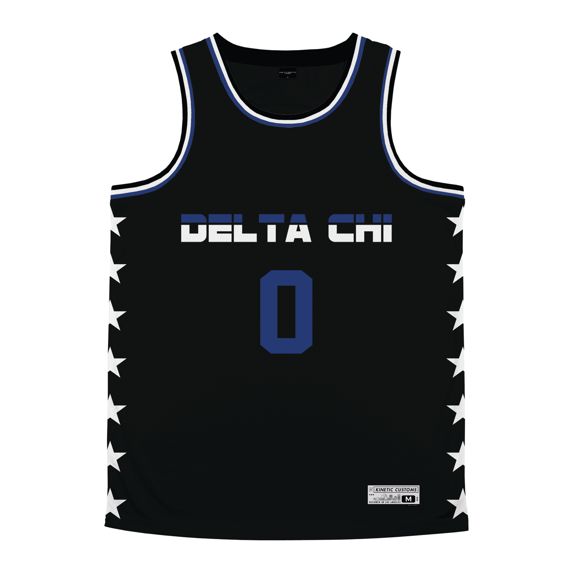 Delta Chi - Black Star Night Mode Basketball Jersey