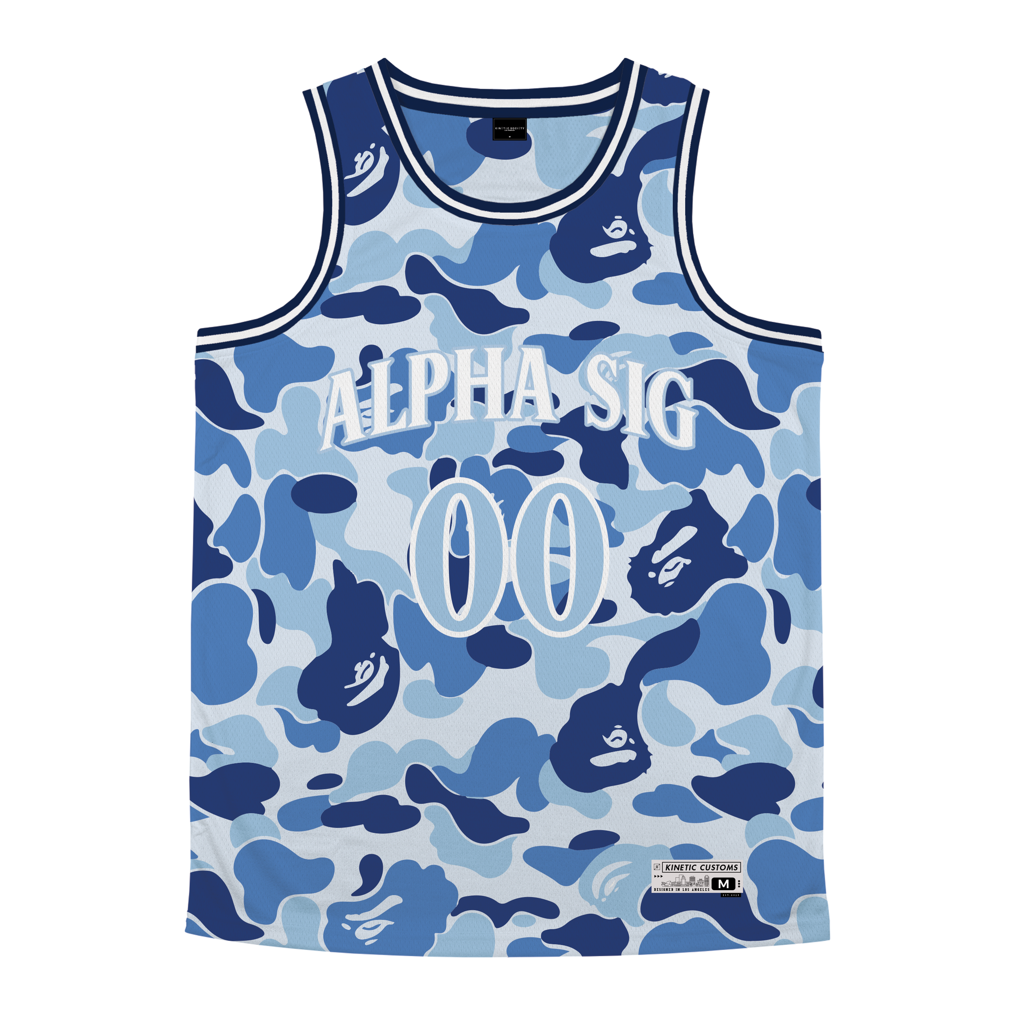 Alpha Sigma Phi - Blue Camo Basketball Jersey
