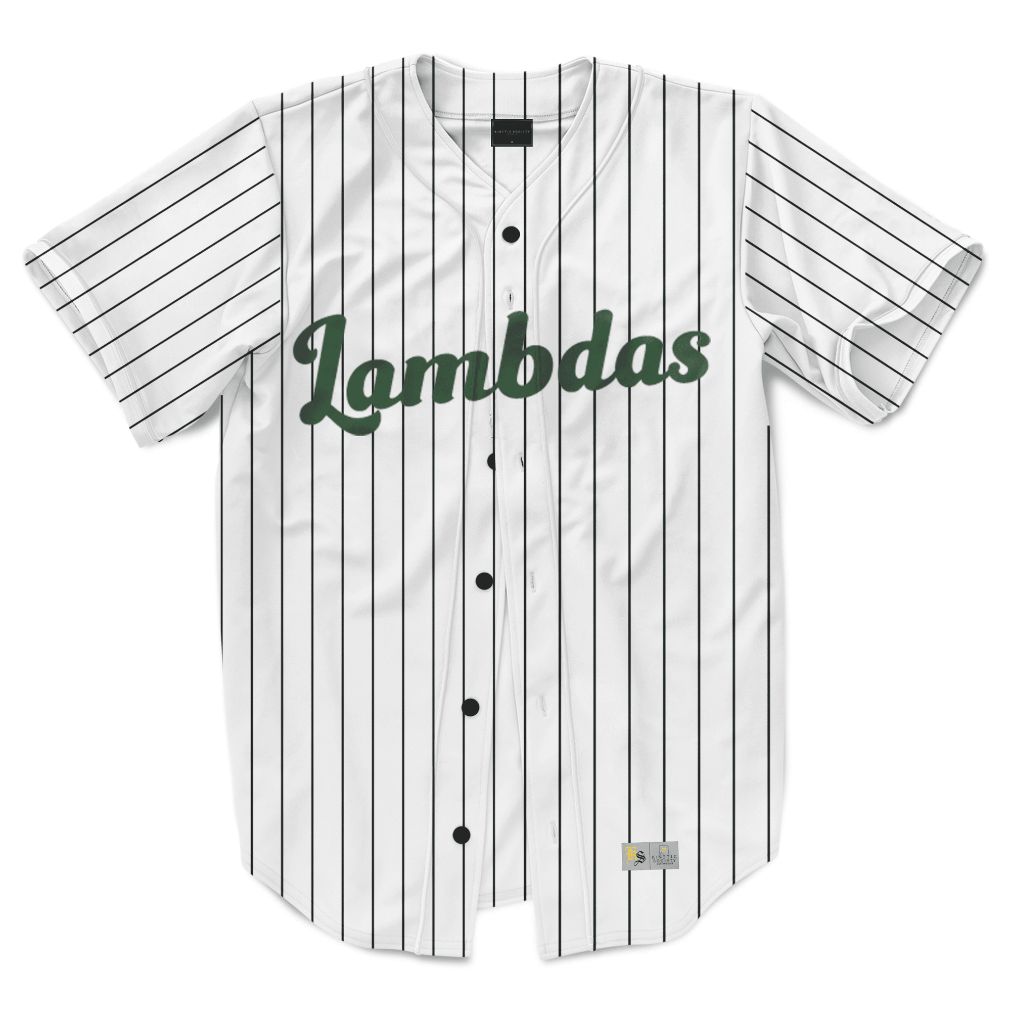 Lambda Phi Epsilon - Green Pinstripe Baseball Jersey