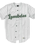 Lambda Phi Epsilon - Green Pinstripe Baseball Jersey