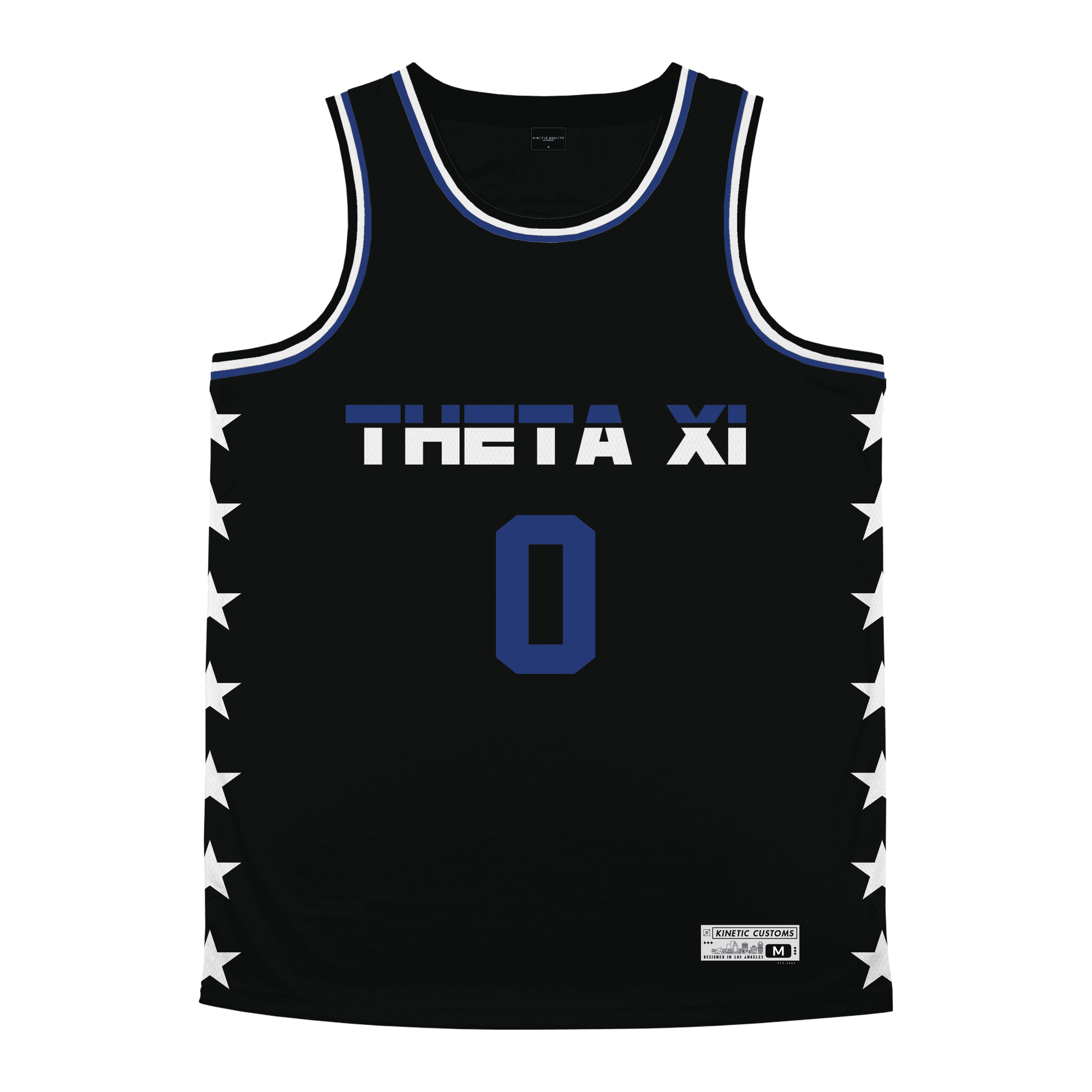Theta Xi - Black Star Night Mode Basketball Jersey