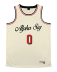 Alpha Sigma Phi - VIntage Cream Basketball Jersey