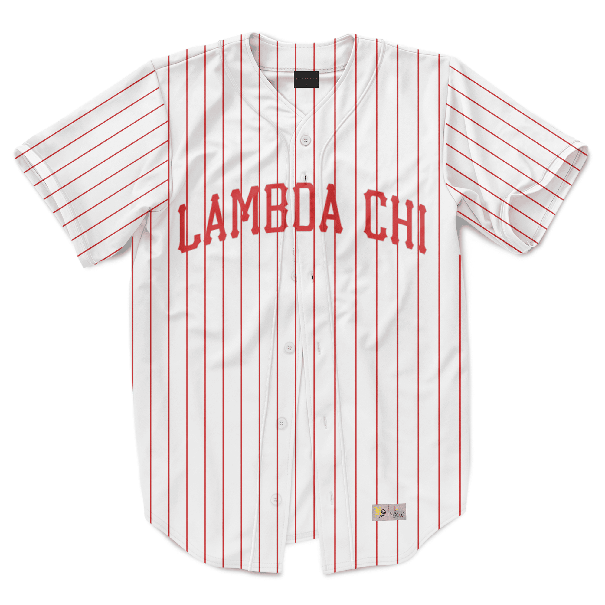 Lambda Chi Alpha - Red Pinstripe Baseball Jersey