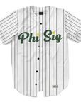 Phi Sigma Kappa - Green Pinstripe Baseball Jersey