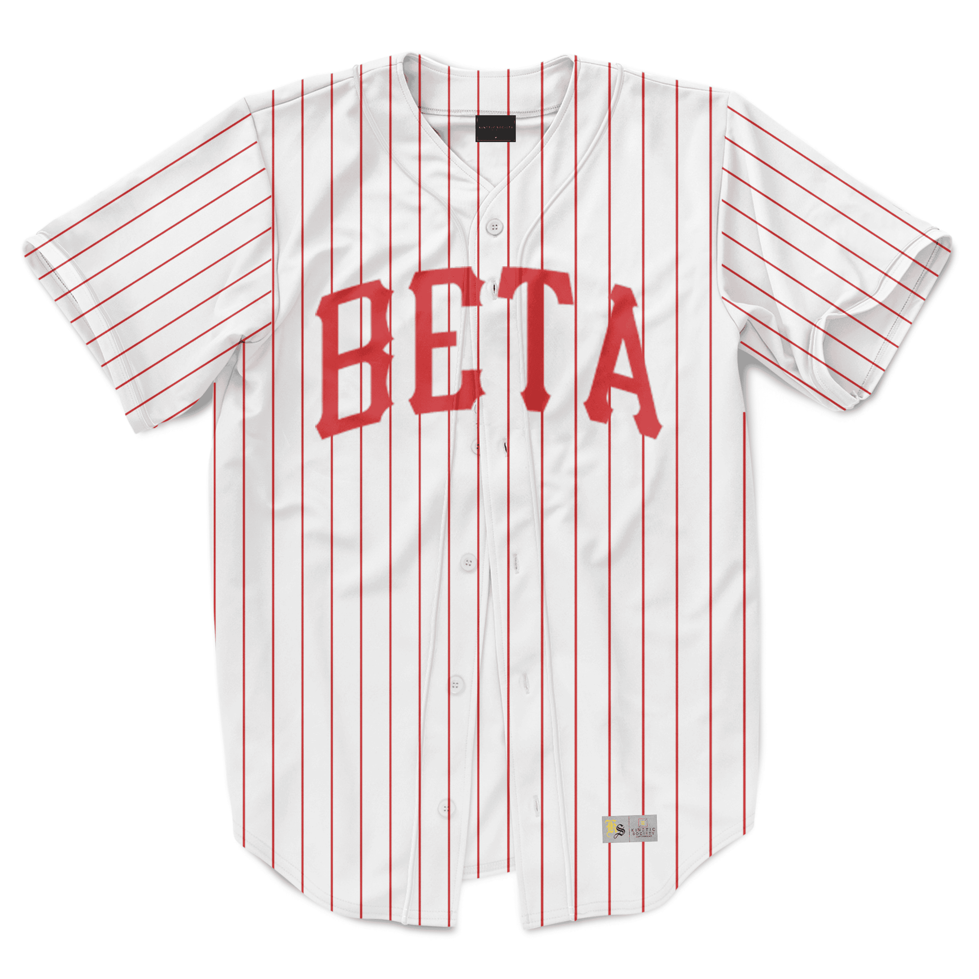 Beta Theta Pi - Red Pinstripe Baseball Jersey