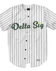 Delta Sigma Phi - Green Pinstripe Baseball Jersey