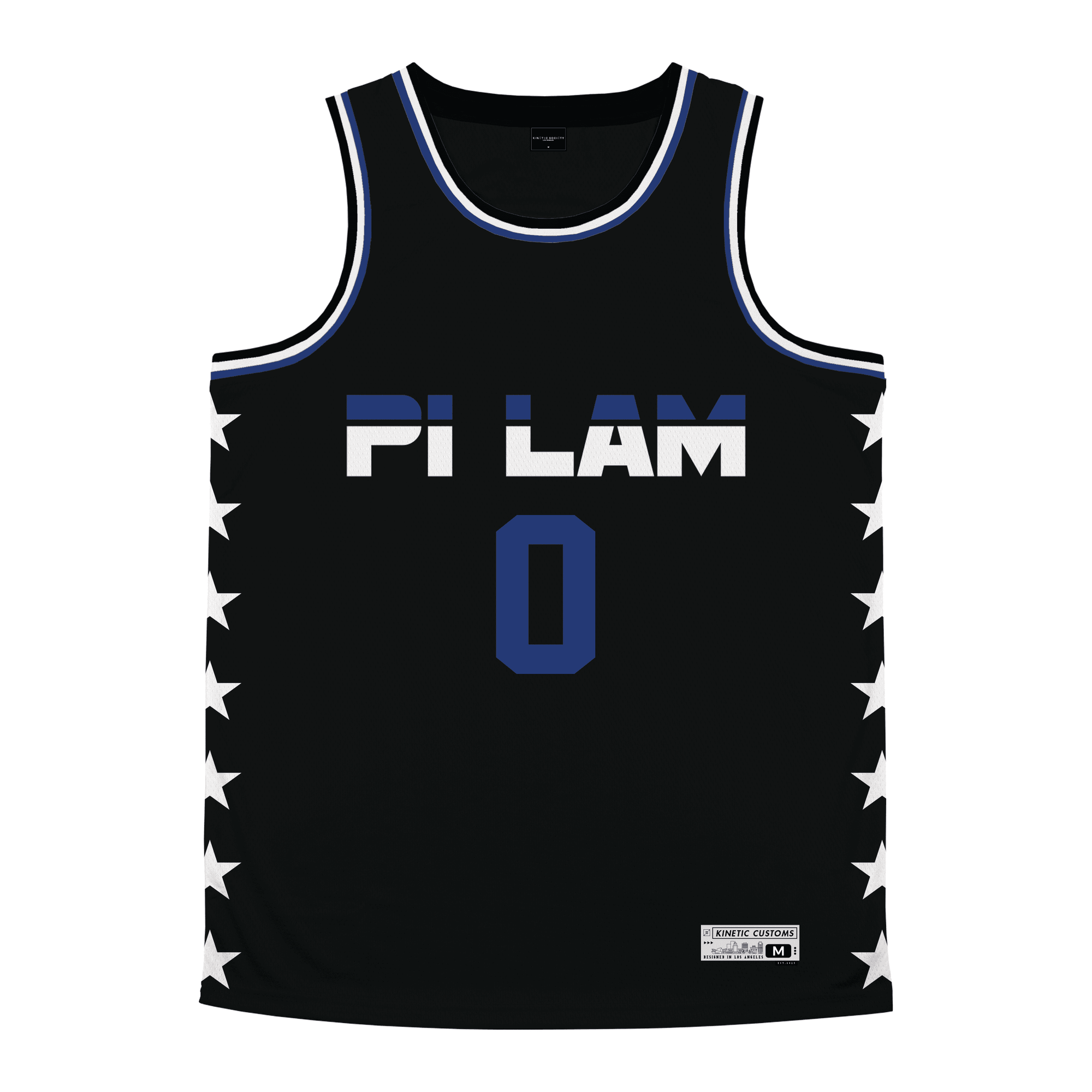 Pi Lambda Phi - Black Star Night Mode Basketball Jersey