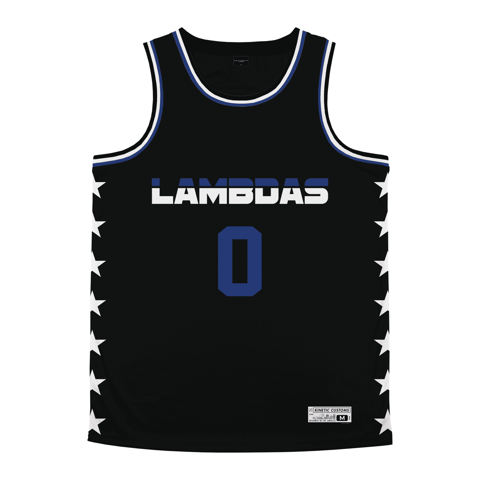 Lambda Phi Epsilon - Black Star Night Mode Basketball Jersey