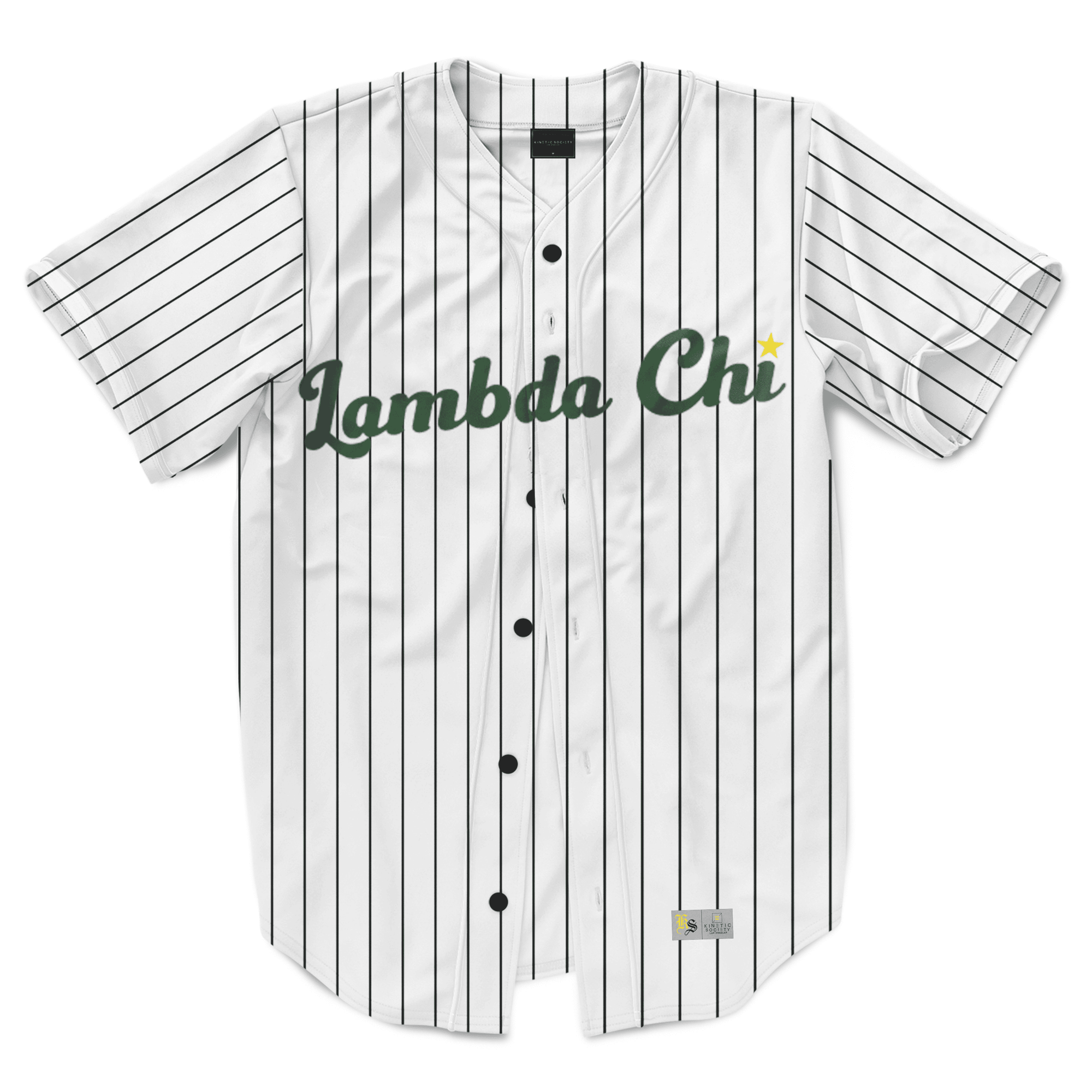 Lambda Chi Alpha - Green Pinstripe Baseball Jersey