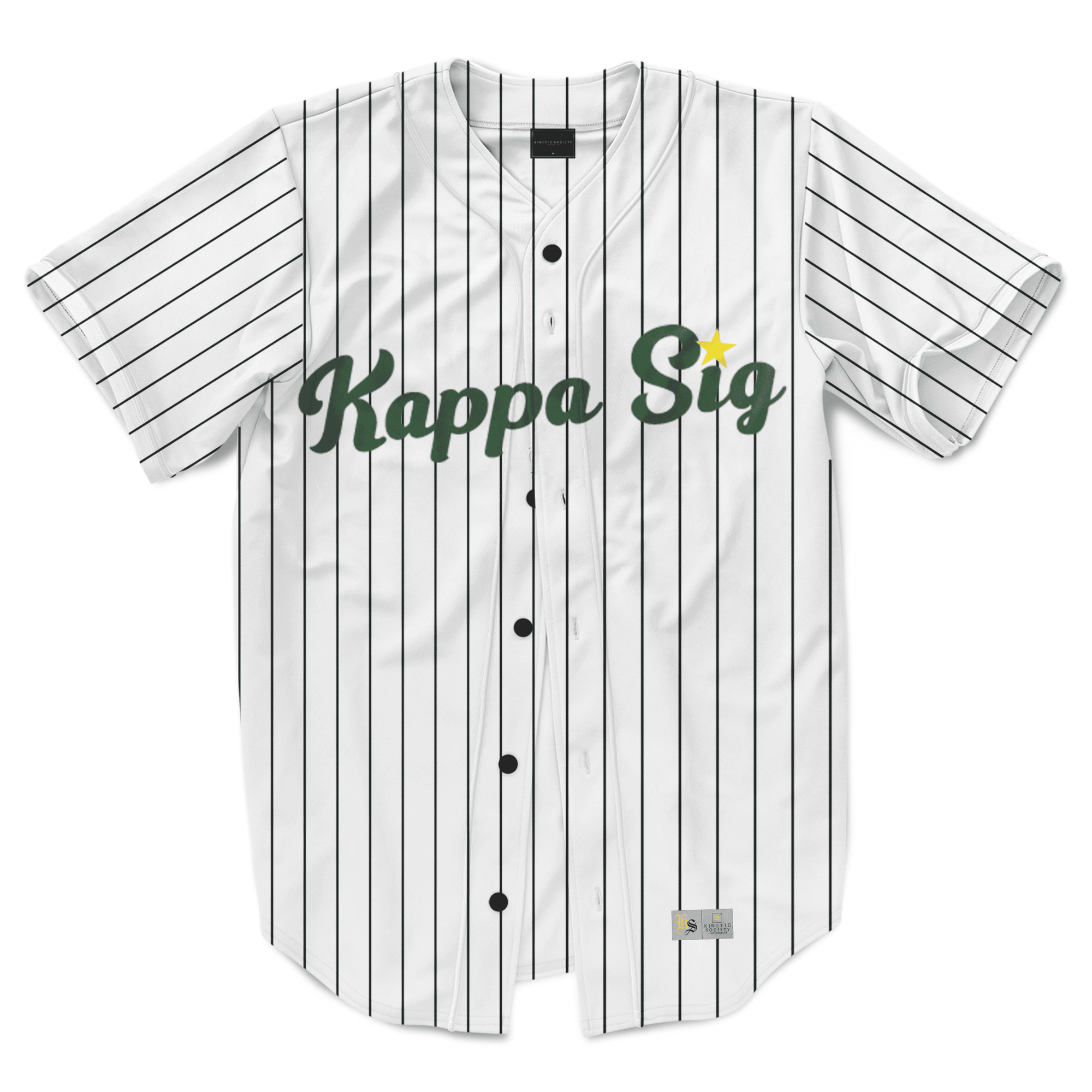 Kappa Sigma - Green Pinstripe Baseball Jersey