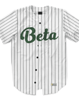 Beta Theta Pi - Green Pinstripe Baseball Jersey