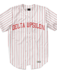Delta Upsilon - Red Pinstripe Baseball Jersey