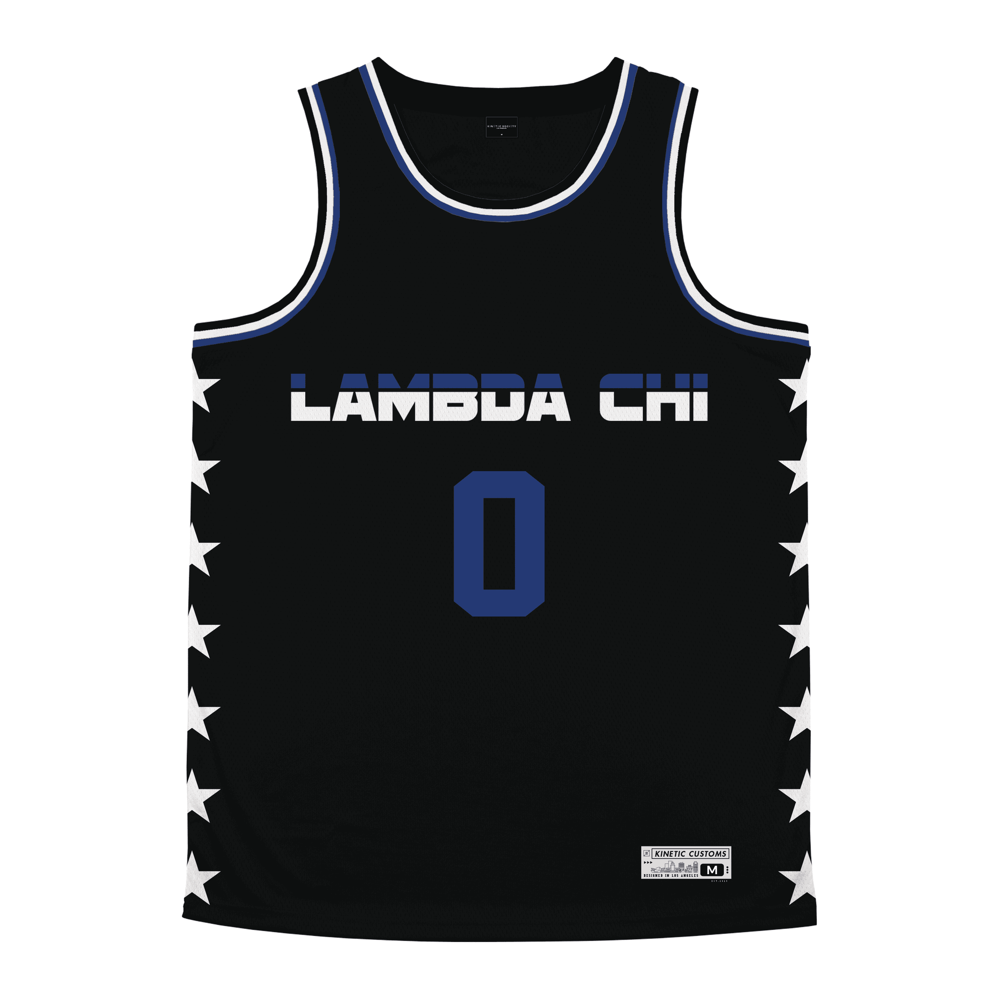 Lambda Chi Alpha - Black Star Night Mode Basketball Jersey
