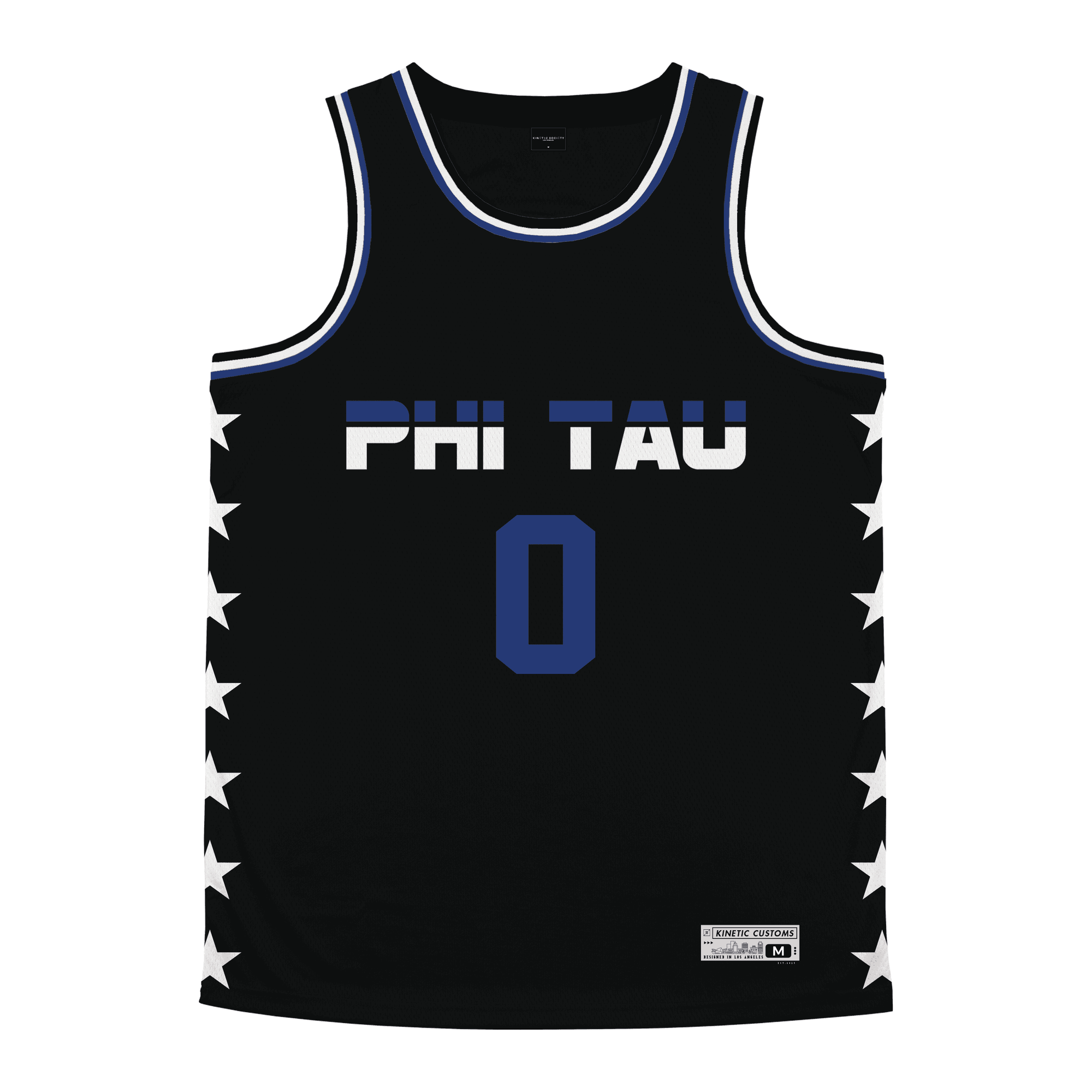 Phi Kappa Tau - Black Star Night Mode Basketball Jersey