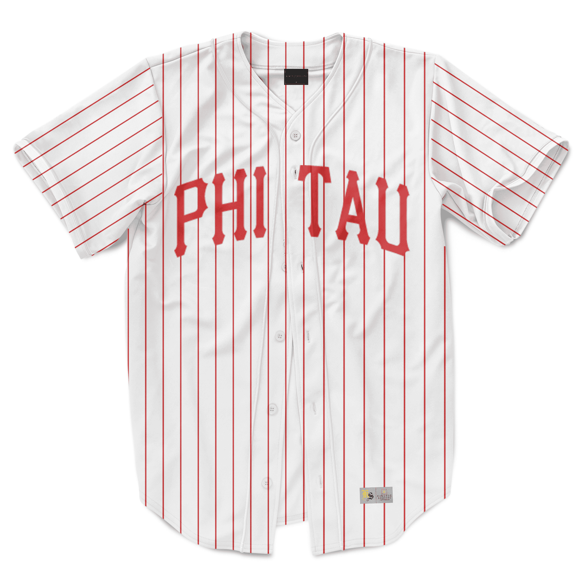 Phi Kappa Tau - Red Pinstripe Baseball Jersey