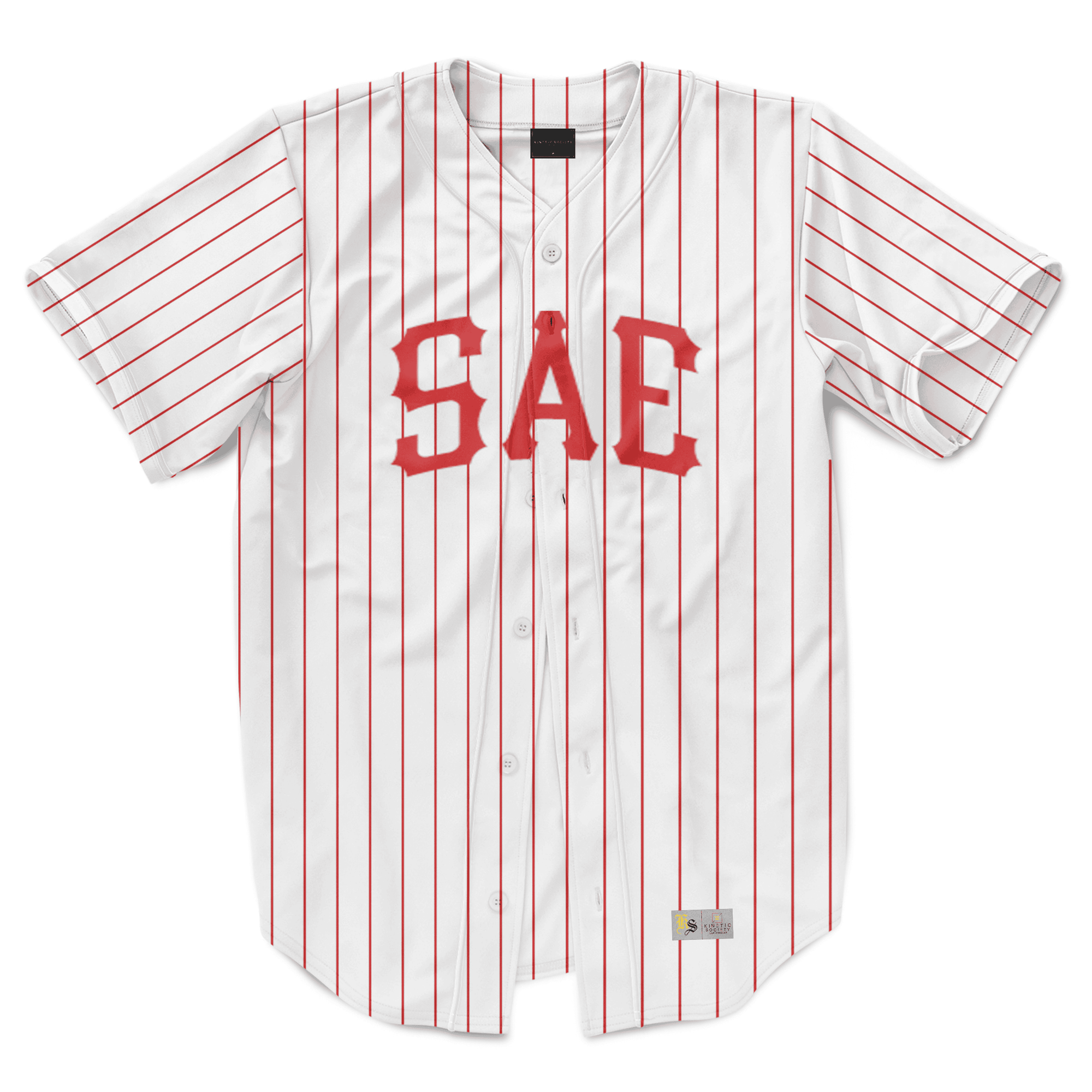 Sigma Alpha Epsilon - Red Pinstripe Baseball Jersey