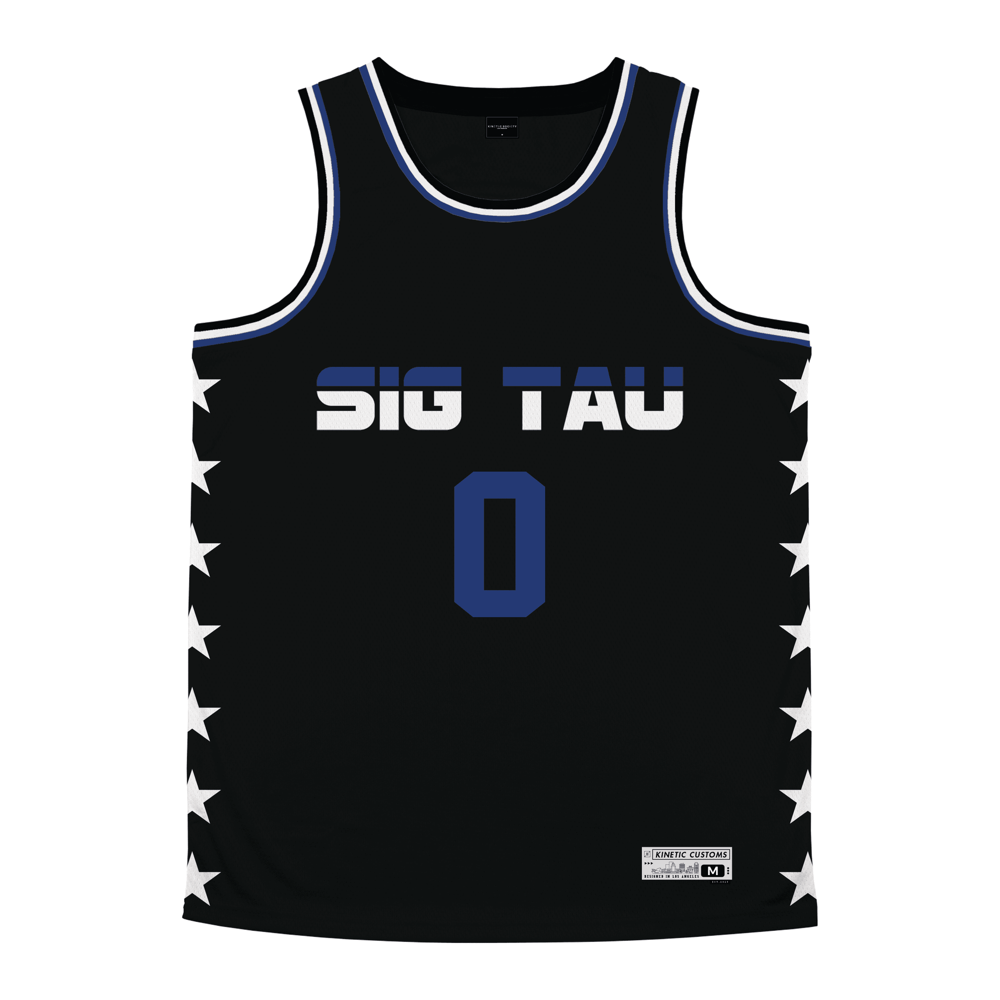 Sigma Tau Gamma - Black Star Night Mode Basketball Jersey