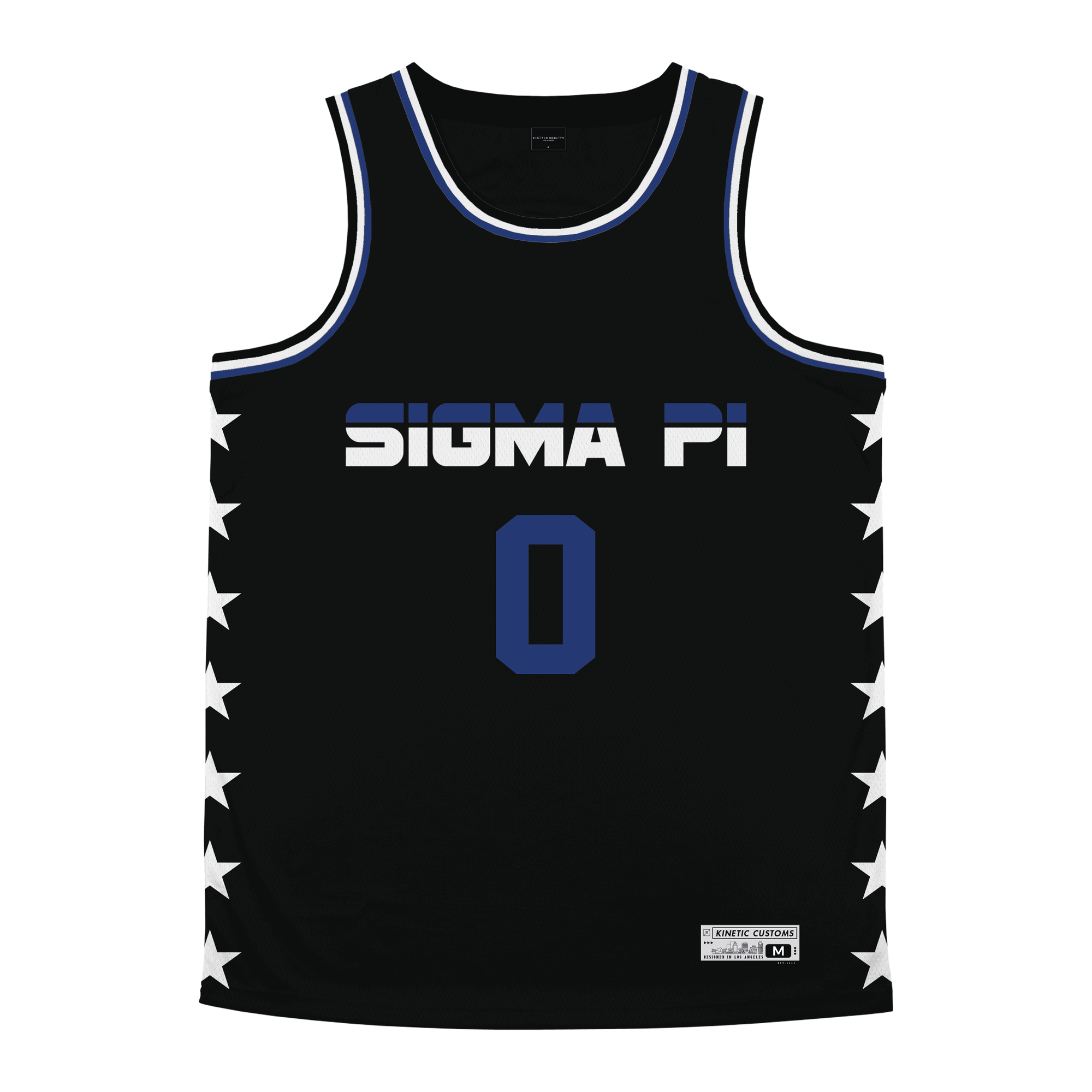 Sigma Pi - Black Star Night Mode Basketball Jersey