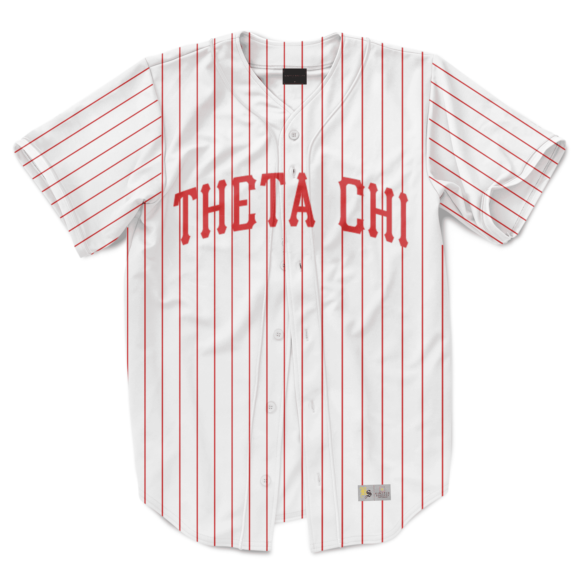 Theta Chi - Red Pinstripe Baseball Jersey