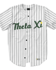 Theta Xi - Green Pinstripe Baseball Jersey