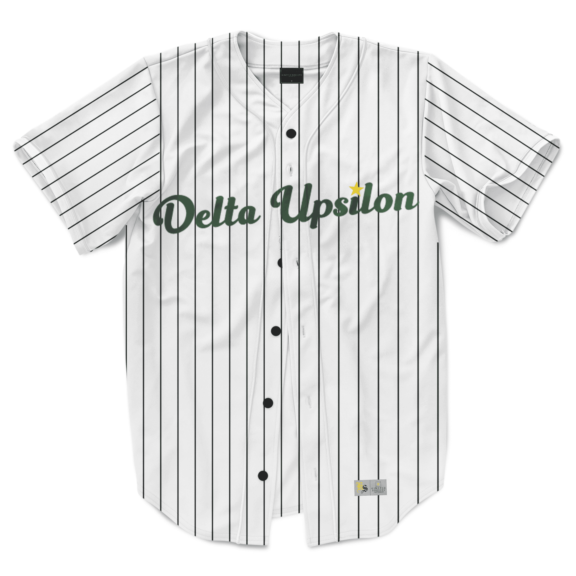 Delta Upsilon - Green Pinstripe Baseball Jersey