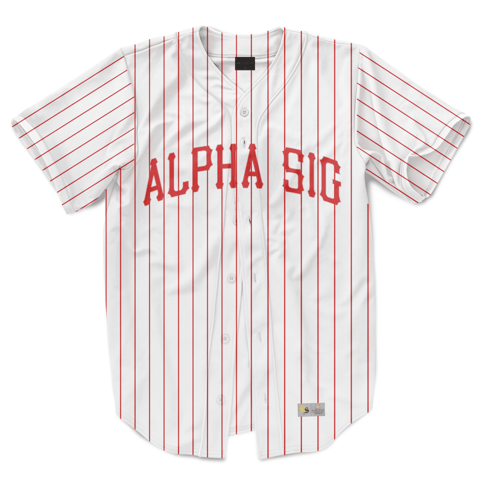 Alpha Sigma Phi - Red Pinstripe Baseball Jersey