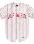Alpha Sigma Phi - Red Pinstripe Baseball Jersey